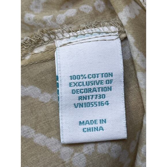 Calypso St Barth x Target Womens Tunic Top XL Tan White‎ Cotton Batik Boho Beach - Picture 5 of 8